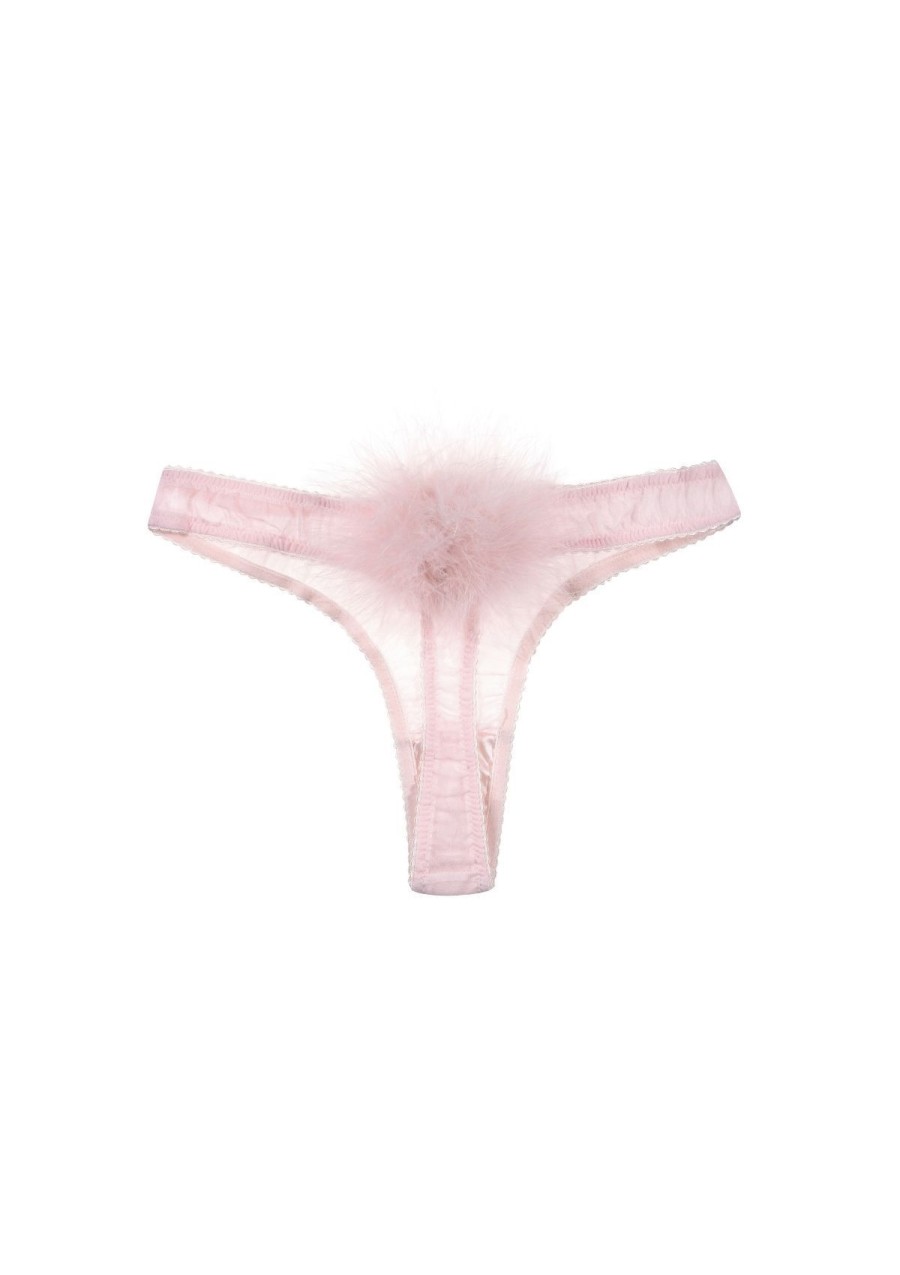 Women Gilda & Pearl Thongs | Diana Silk And Feather Pom Pom Thong Marilyn