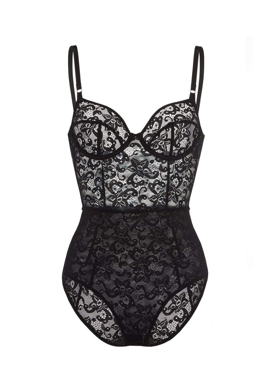 Women Gilda & Pearl Bodysuits | Emelia Vintage Lace Body Black