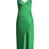 Women Gilda & Pearl Midi Dresses | Sophia Midi Silk Slip Dress In Jewel Green