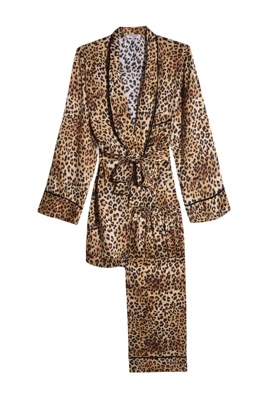 Women Gilda & Pearl Co-Ords | Golden Hollywood Pyjama Set Leopard