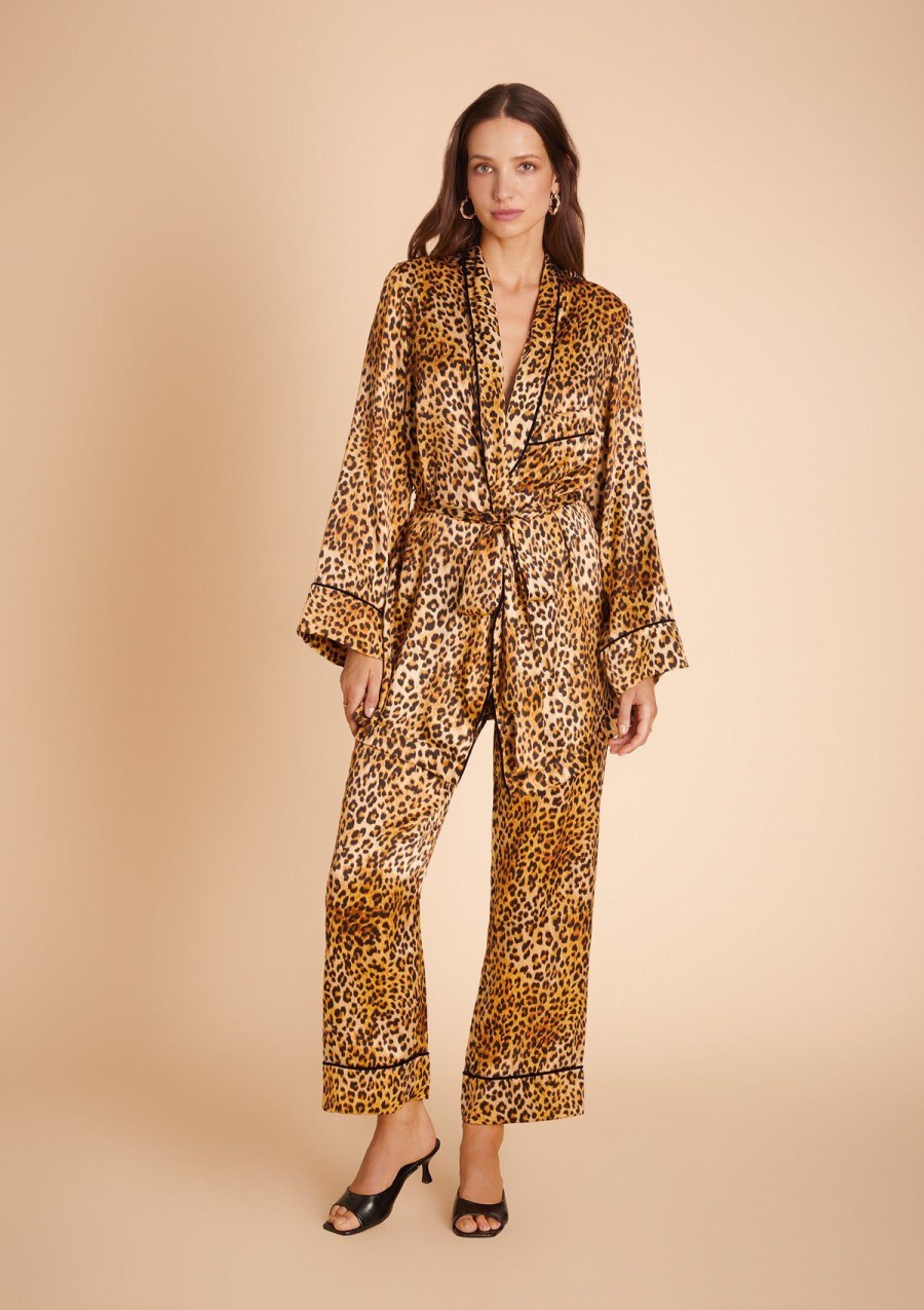 Women Gilda & Pearl Co-Ords | Golden Hollywood Pyjama Set Leopard