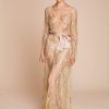 Women Gilda & Pearl Robes | L'Age D'Or Long Lace Robe Gold