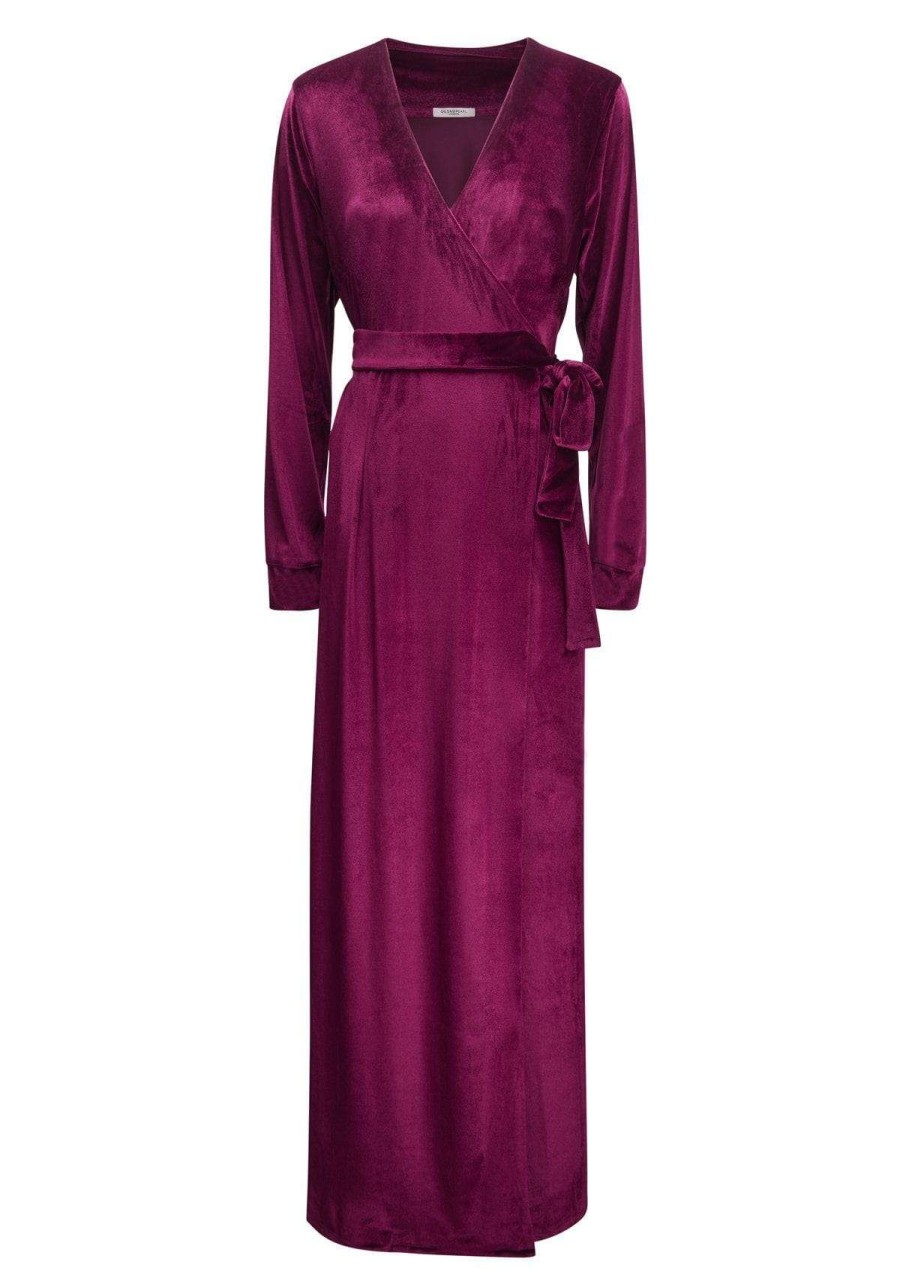 Women Gilda & Pearl Midi Dresses | Saratoga Velvet Robe Damson