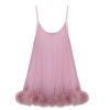 Women Gilda & Pearl Mini Dresses | Diana Silk And Marabou Feather Babydoll Boudoir Rose