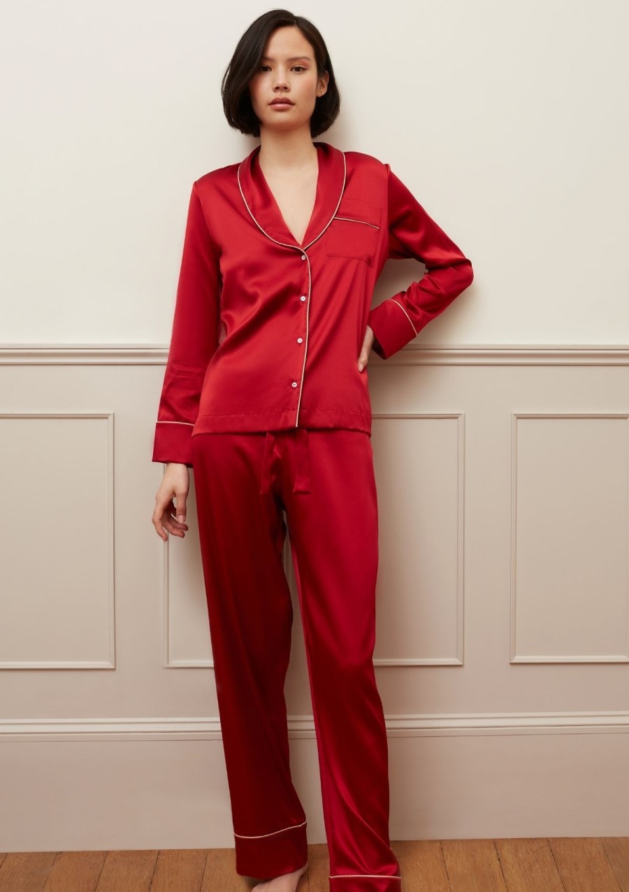 Women Gilda & Pearl Silk Pyjamas | Backstage Signature Silk Pyjama Ruby