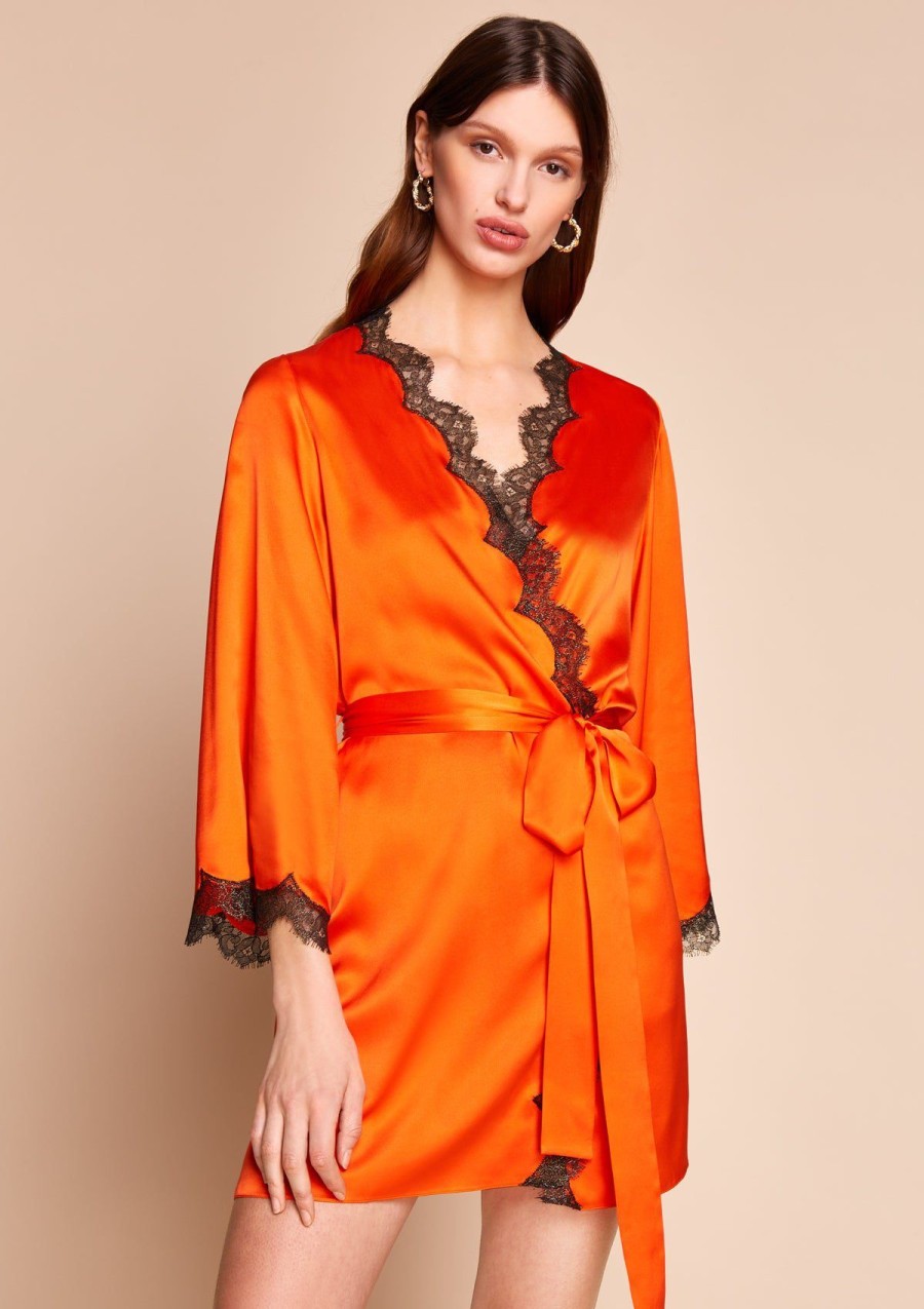 Women Gilda & Pearl Robes | Josephine Short Robe Jewel/Black