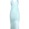 Women Gilda & Pearl Midi Dresses | Sophia Midi Silk Slip Dress In Blue Azure