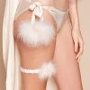 Women Gilda & Pearl Tie-Side Knickers | Celeste Silk And Feather Tie-Side Knicker Pearl