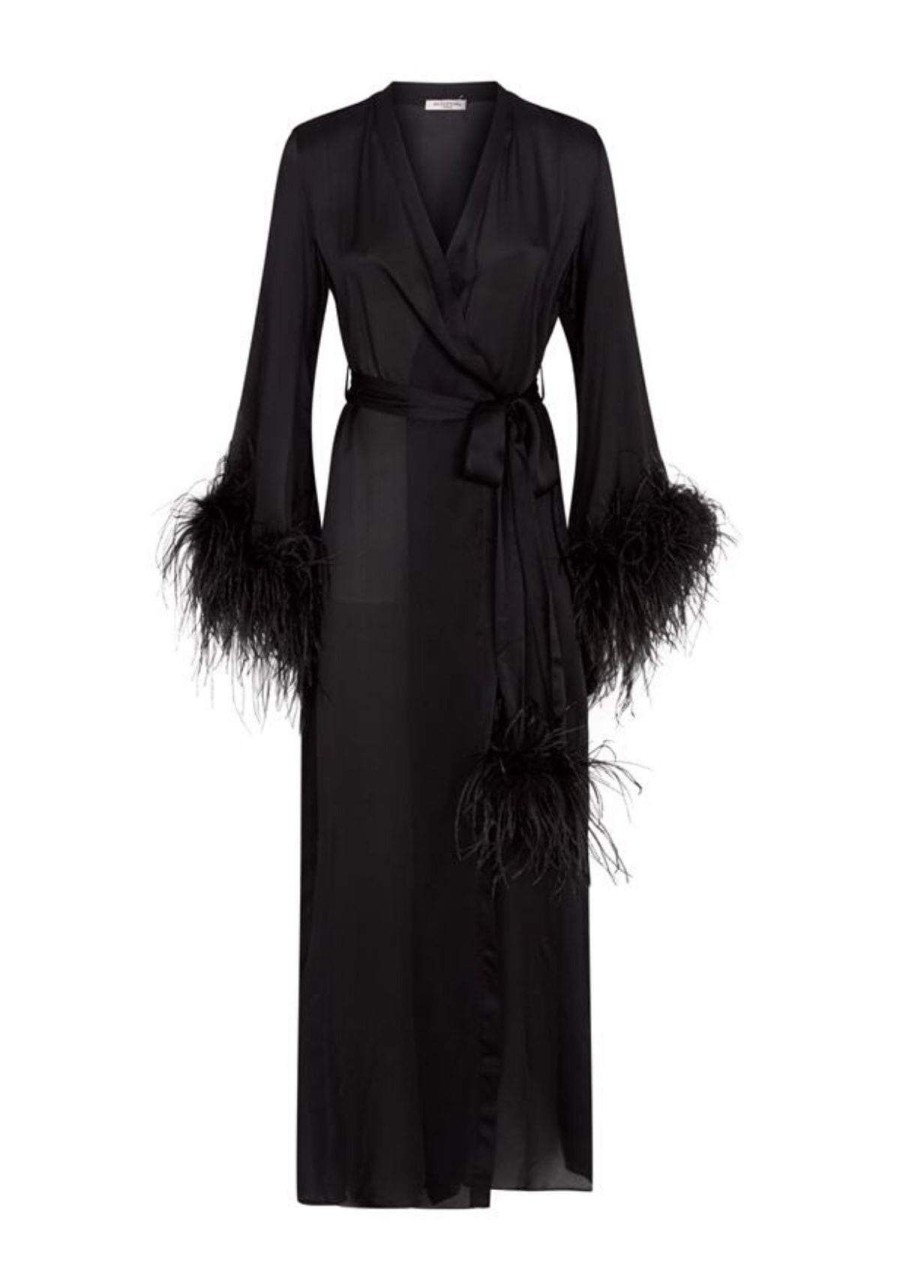 Women Gilda & Pearl Robes | Esme Long Robe Black