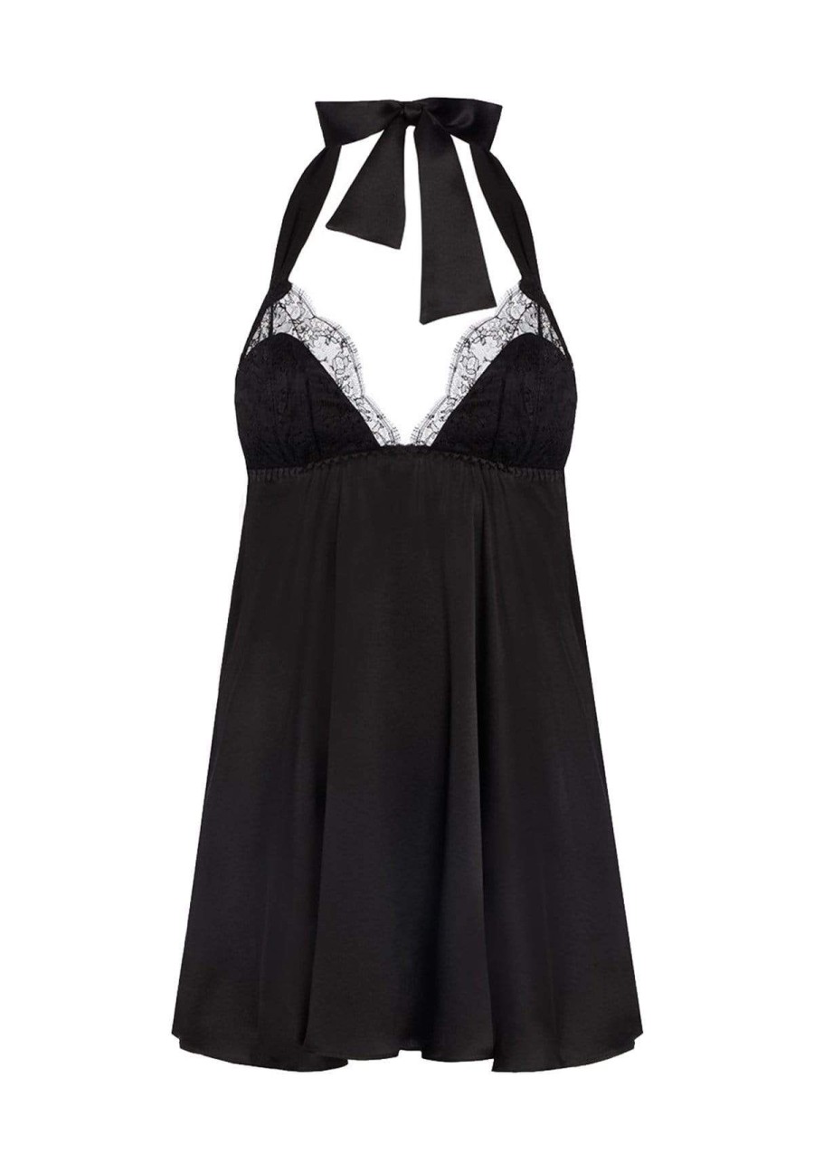 Women Gilda & Pearl Babydolls | Lovers Of Montparnasse Silk Babydoll Black