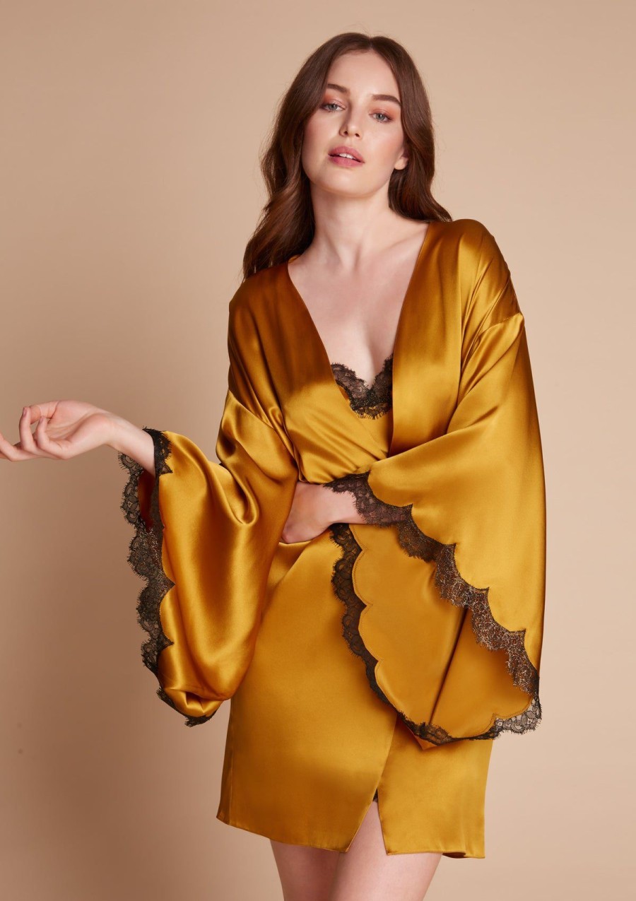 Women Gilda & Pearl Robes | To The Stars Short Robe Antique Gold