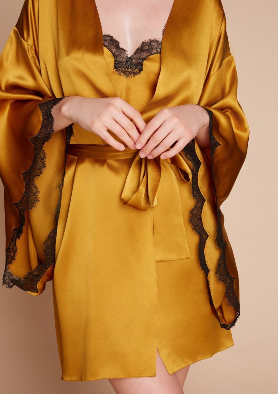 Women Gilda & Pearl Robes | To The Stars Short Robe Antique Gold