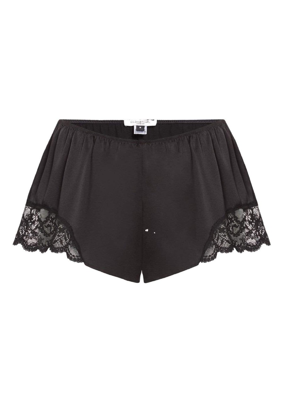 Women Gilda & Pearl Camisoles & Shorts | Rita Silk Sleep Shorts Black