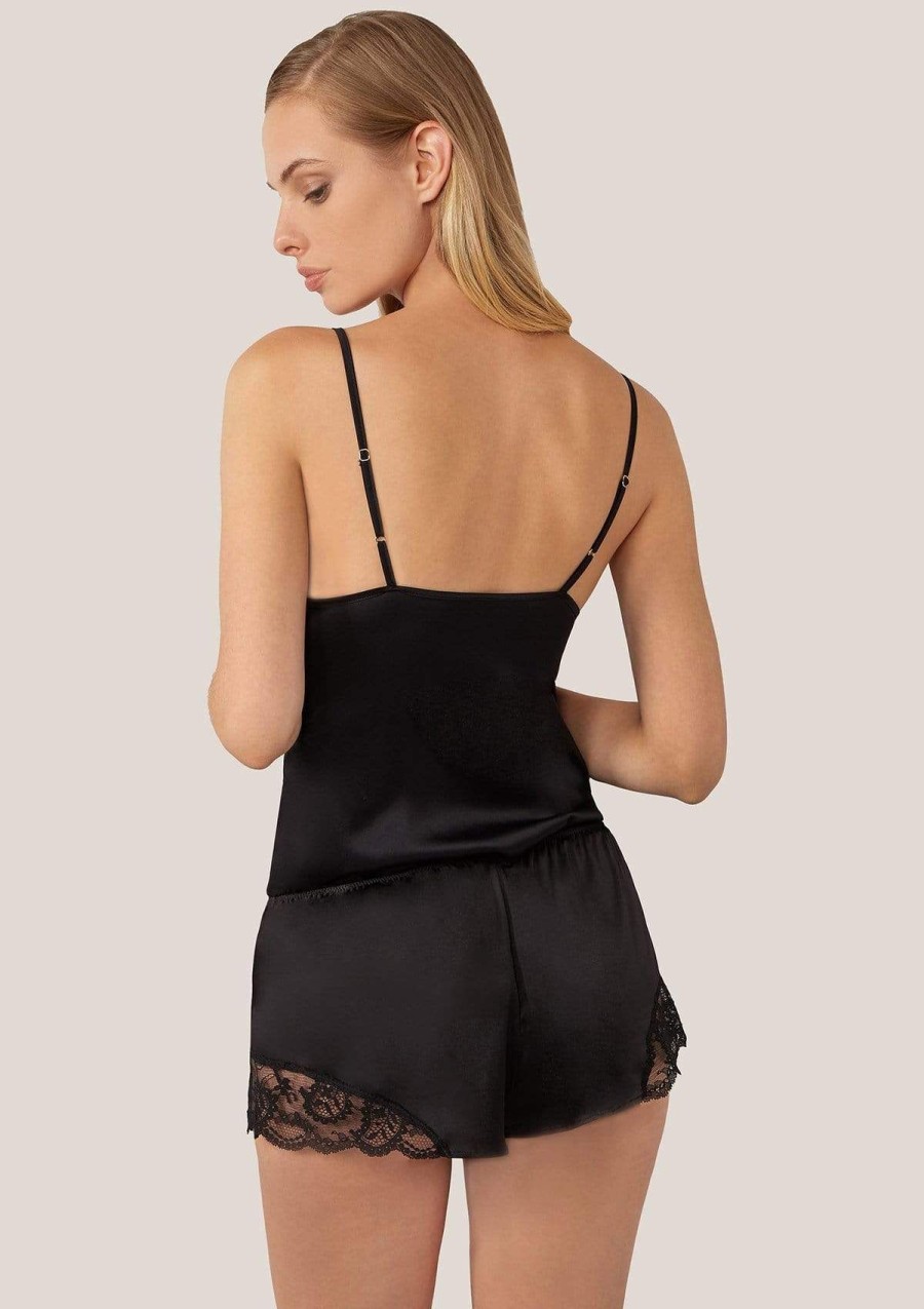 Women Gilda & Pearl Camisoles & Shorts | Rita Silk Sleep Shorts Black