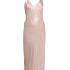 Women Gilda & Pearl Midi Dresses | Sophia Midi Silk Slip Dress In Pink Champagne