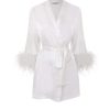 Women Gilda & Pearl Robes | Mia Feather Trim Robe Ivory