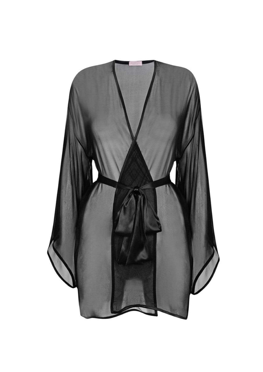 Women Gilda & Pearl Robes | Ava Sheer Robe Black