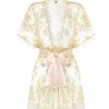 Women Gilda & Pearl Robes | Harlow Gold Lace Robe Blush/Gold