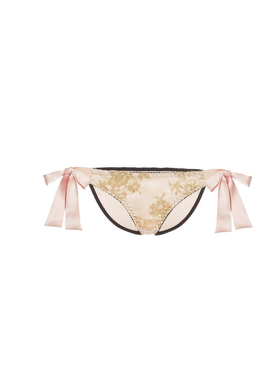 Women Gilda & Pearl Tie-Side Knickers | Harlow Gold Lace Tie-Side Knicker Blush/Gold