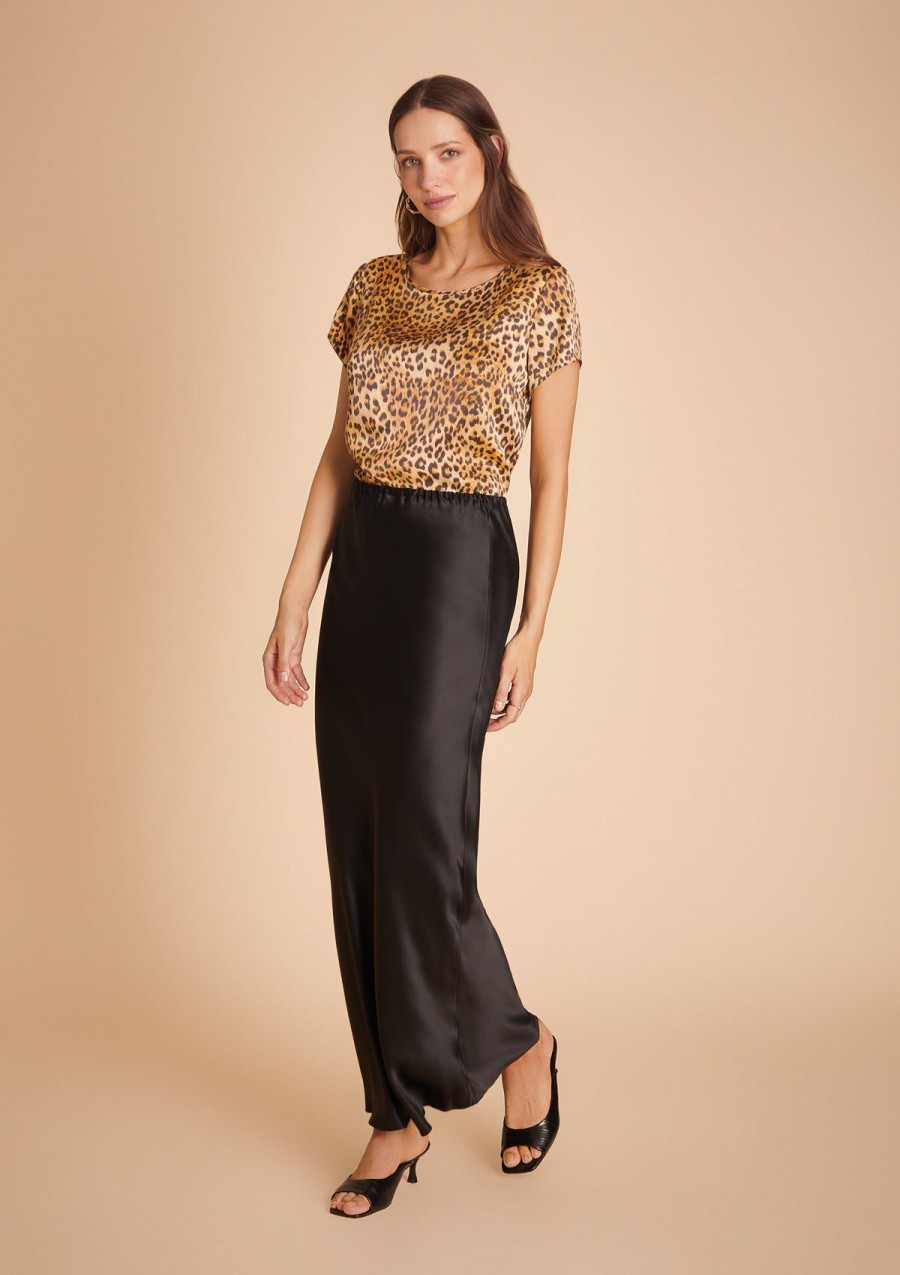 Women Gilda & Pearl Co-Ords | Golden Hollywood Silk Top Leopard