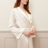 Women Gilda & Pearl Robes | Backstage Signature Silk Mini Robe Ivory