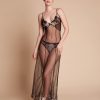 Women Gilda & Pearl Slips | Jardin De La Lune Long Slip Obsidian Bloom