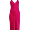 Women Gilda & Pearl Midi Dresses | Sophia Midi Silk Slip Dress In Pink Hollywood Rose