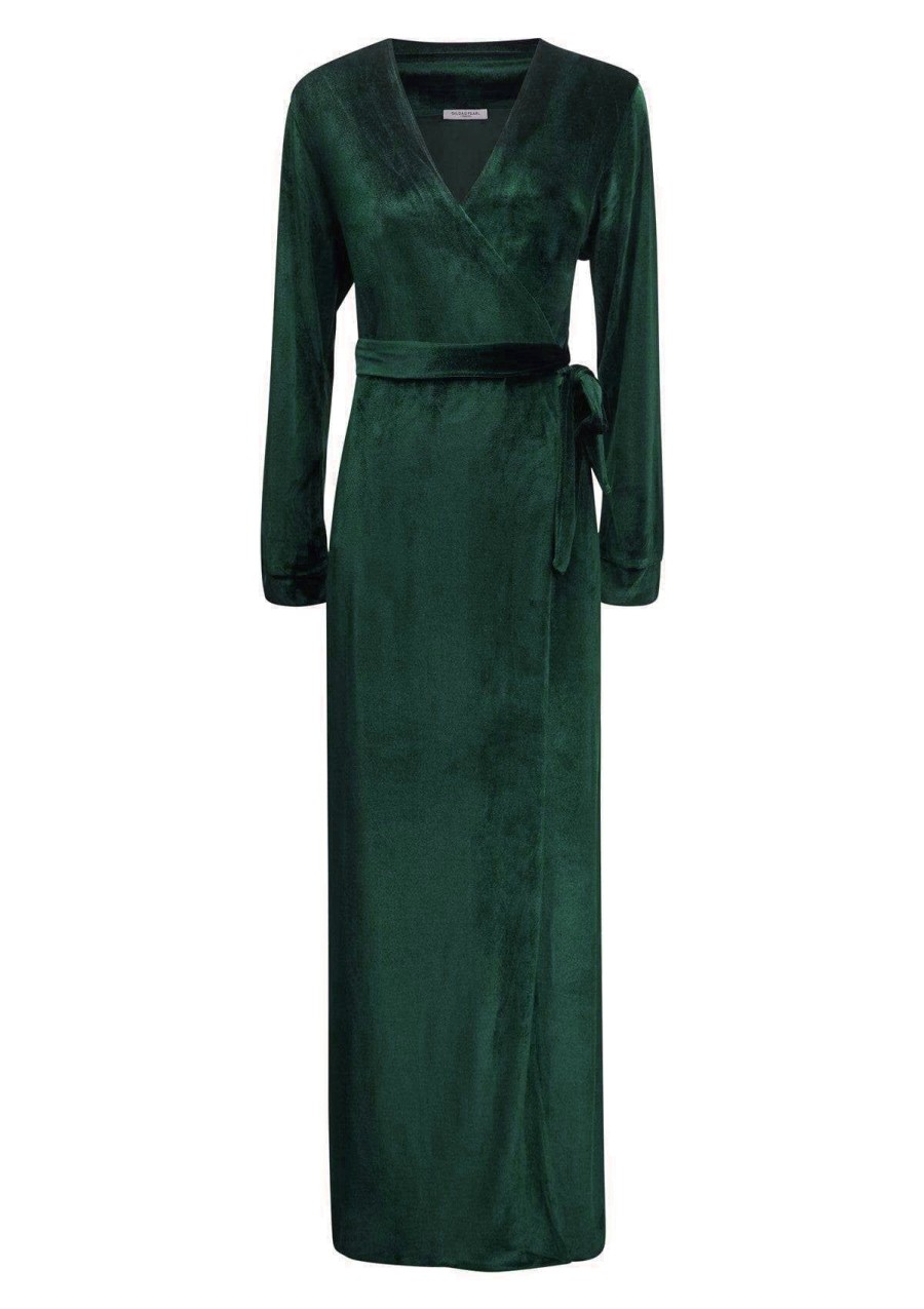 Women Gilda & Pearl Midi Dresses | Saratoga Velvet Robe Emerald