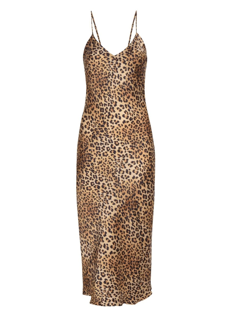 Women Gilda & Pearl Midi Dresses | Golden Hollywood Slip Leopard