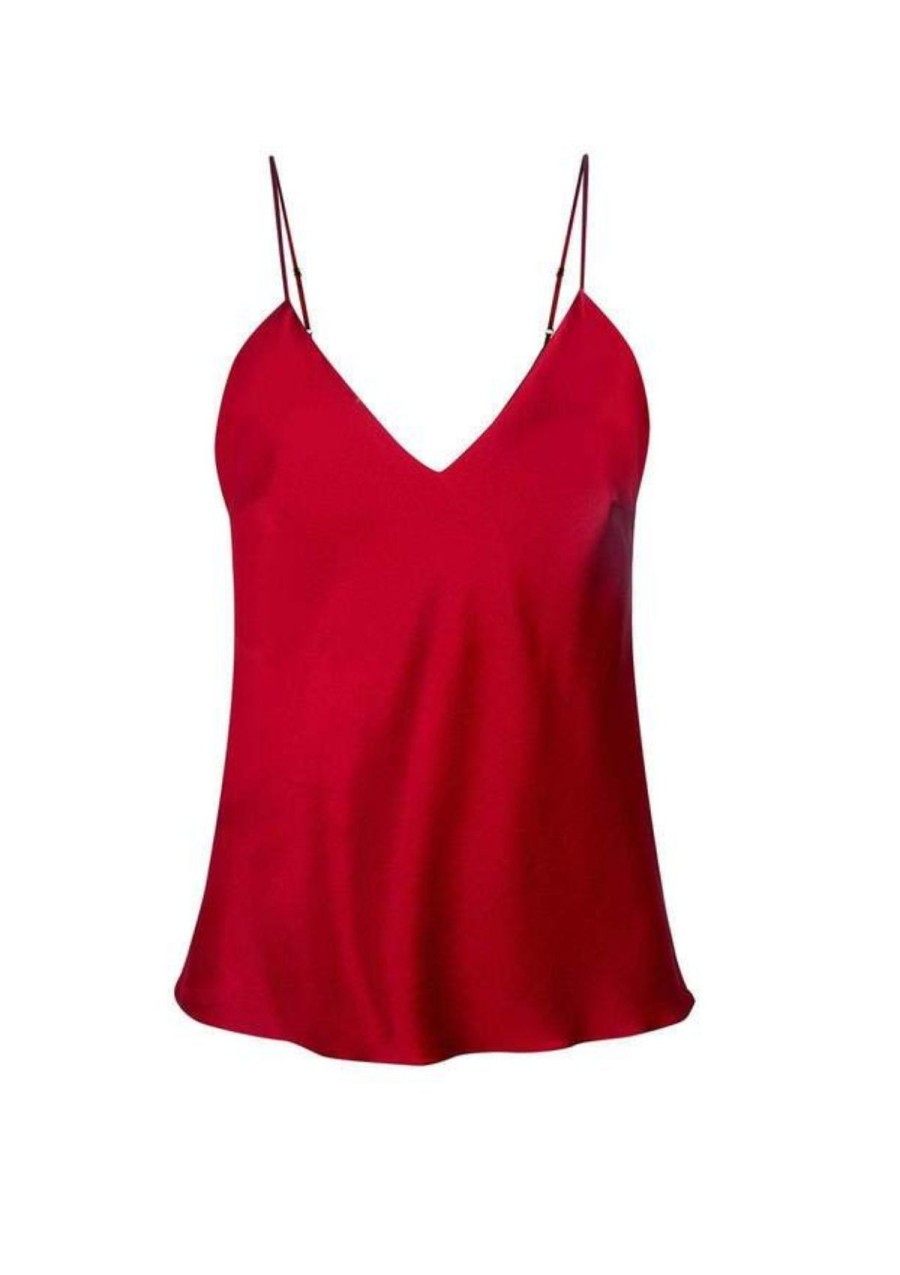 Women Gilda & Pearl Silk Camisoles & Tops | Sophia Camisole Ruby