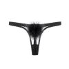 Women Gilda & Pearl Thongs | Diana Silk And Marabou Feather Pom Pom Thong Black