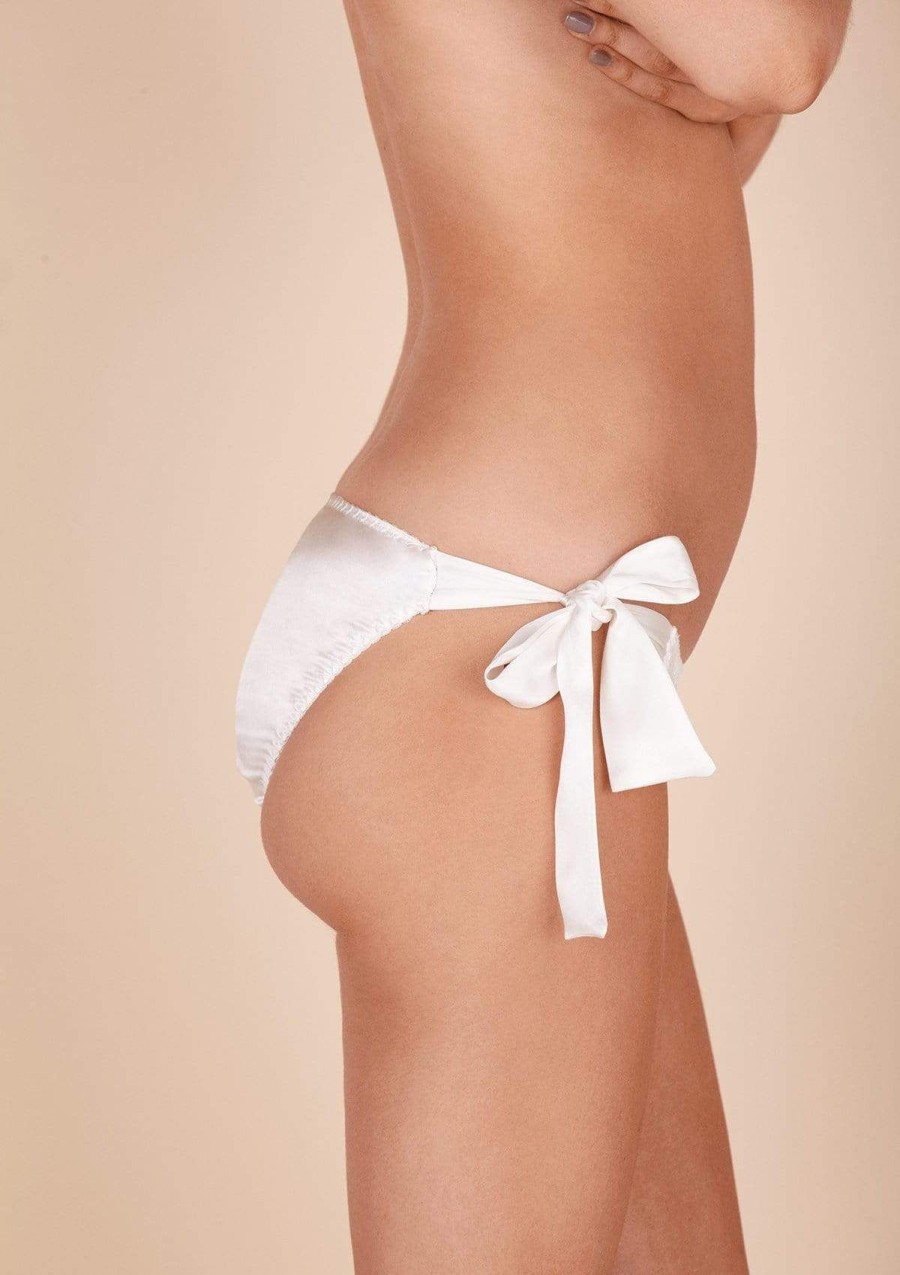 Women Gilda & Pearl Tie-Side Knickers | Lovers Of Montparnasse Tie-Side Knicker Ivory