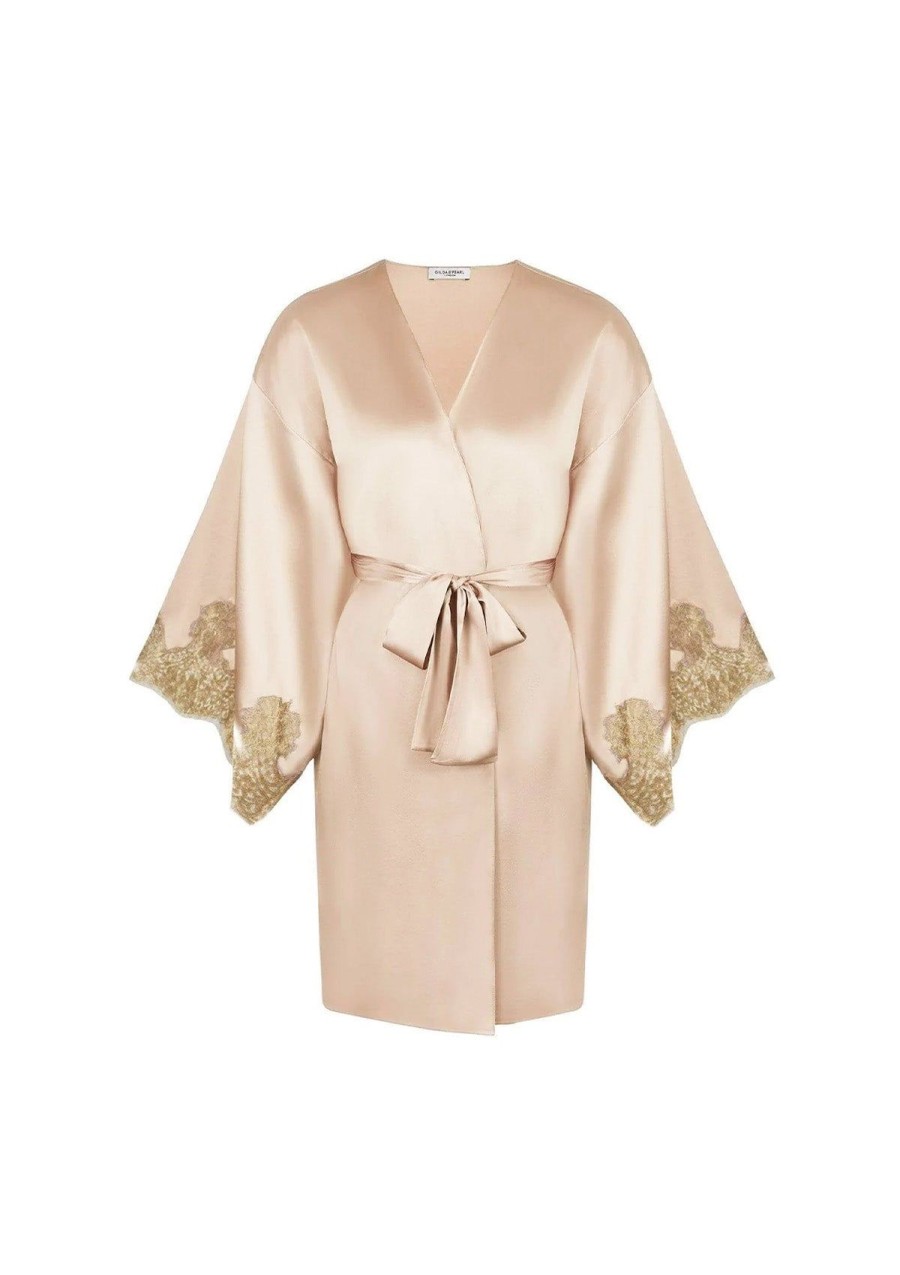 Women Gilda & Pearl Robes | Gina Short Robe Almond